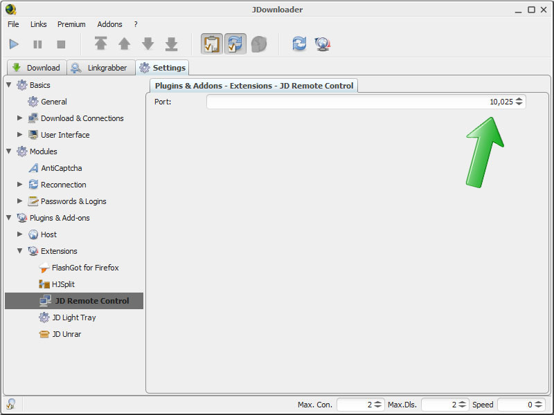 JDownloader Port